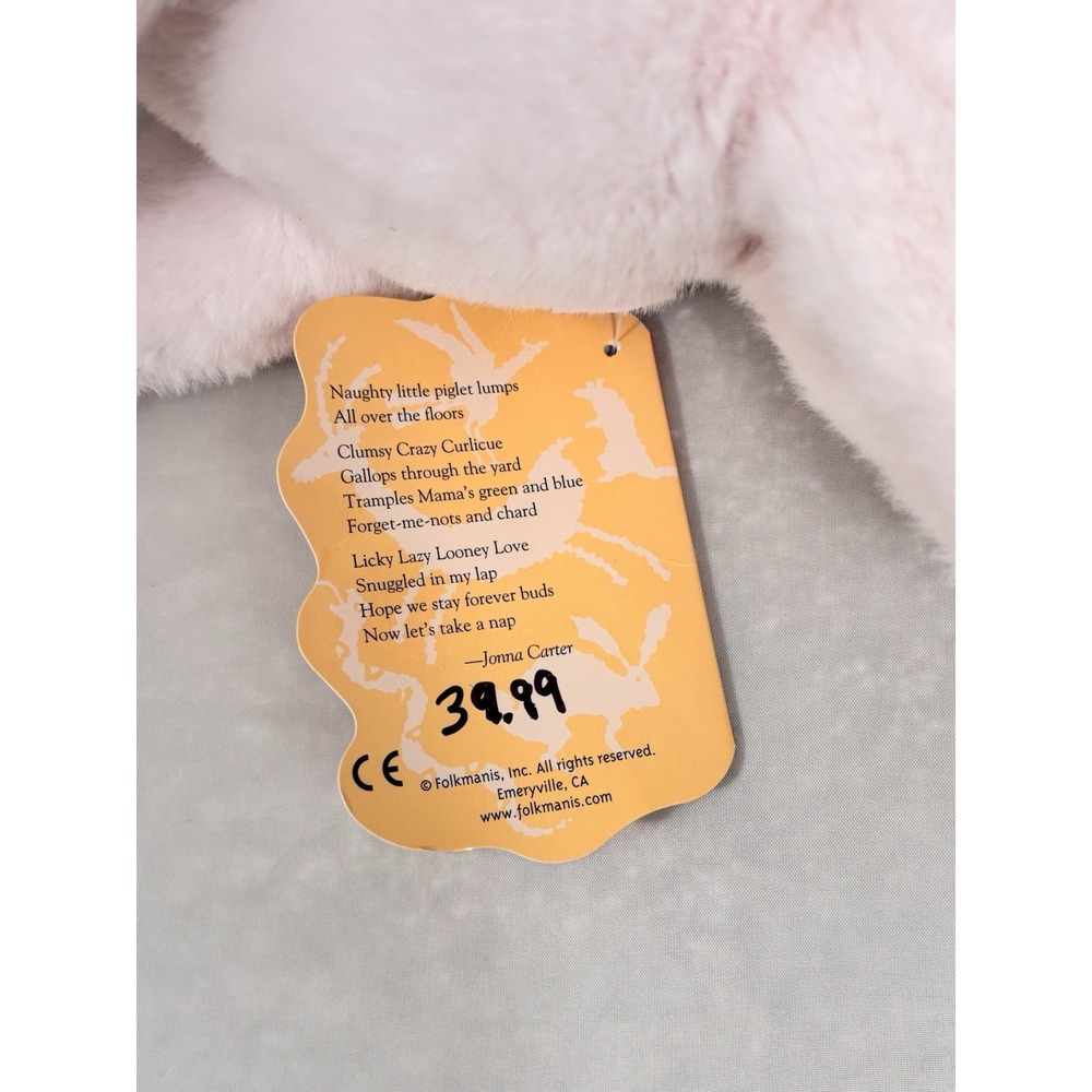 Folkmanis Piglet Puppet Plush Stuffed Animal w/ Tags, MPN 24FM023 VN - Picture 6 of 10